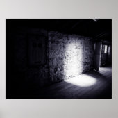 Haunting Light on Old Stone Barn Wall ポスター (正面)