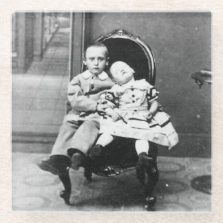 Haunting Vintage Sibling Portrait ガラスコースター