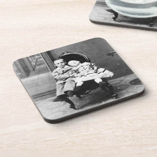 Haunting Vintage Sibling Portrait  コースター (左側)