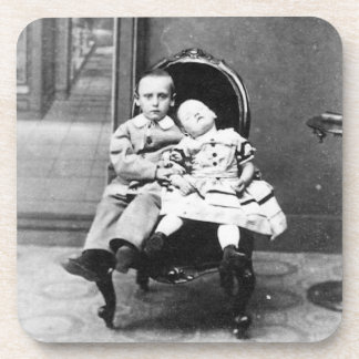 Haunting Vintage Sibling Portrait コースター