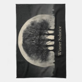 Hauntingly Beautiful Silhouette of Bare Trees キッチンタオル (縦)