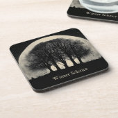 Hauntingly Beautiful Silhouette of Bare Trees コースター (左側)