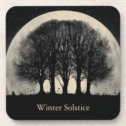 Hauntingly Beautiful Silhouette of Bare Trees コースター (正面)