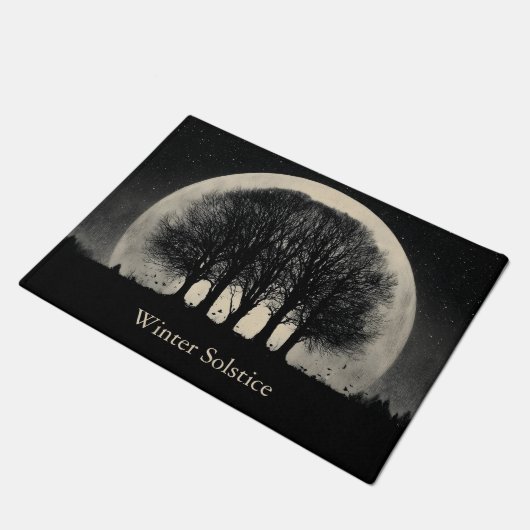 Hauntingly Beautiful Silhouette of Bare Trees ドアマット (アングル)
