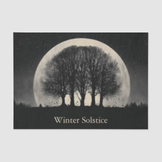 Hauntingly Beautiful Silhouette of Bare Trees 薄葉紙