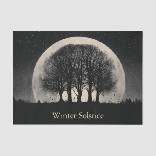 Hauntingly Beautiful Silhouette of Bare Trees 薄葉紙 (正面)