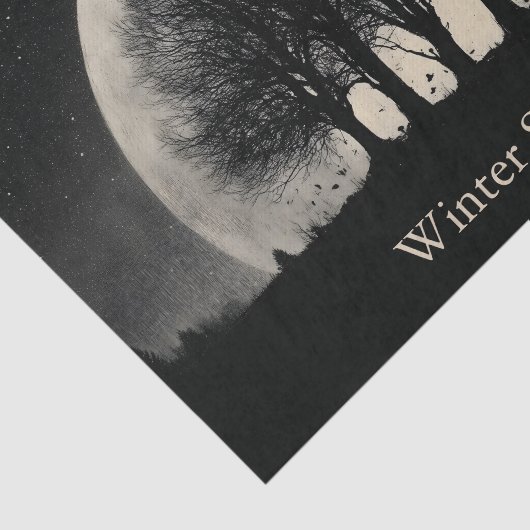 Hauntingly Beautiful Silhouette of Bare Trees 薄葉紙 (詳細)