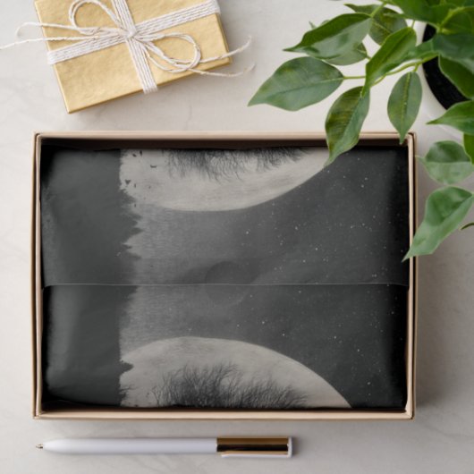 Hauntingly Beautiful Silhouette of Bare Trees 薄葉紙 (ギフト)