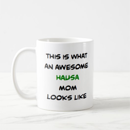 hausa mom, awesome コーヒーマグカップ (左)