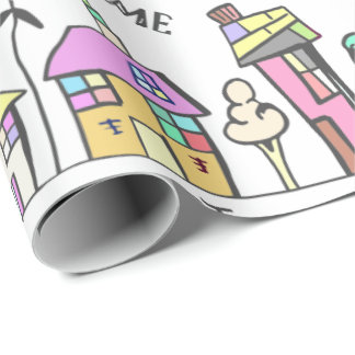 HAUSEWARMINGのギフトのためのタウンハウスの包装紙 ラッピングペーパー