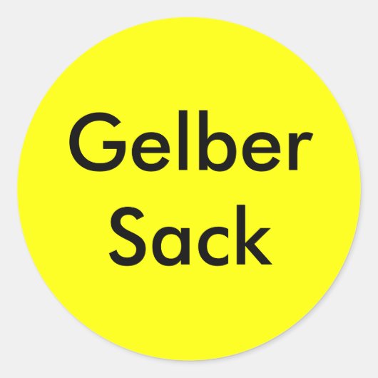 Haushalt Ordnung Gelber Sack Aufkleber ラウンドシール (正面)