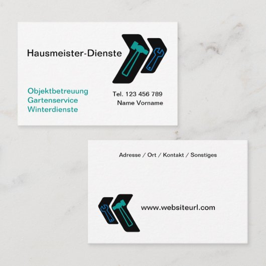 Hausmeister Dienste 名刺 (正面/裏面)