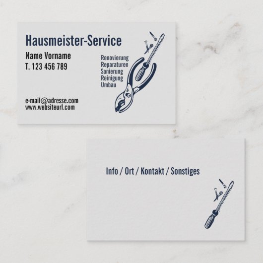 Hausmeister Service 名刺 (正面/裏面)