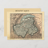 Hautサボア、フランスのヴィンテージの地図 ポストカード (正面/裏面)