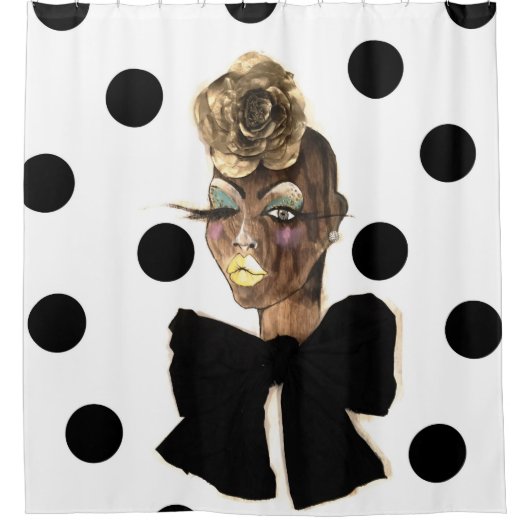 HAUTEの水玉模様のシャワー・カーテン シャワーカーテン (正面)