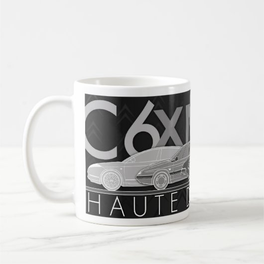 "Haute de Gamme"図解入りの、写真付きのなシトロエン車のマグ コーヒーマグカップ (左)
