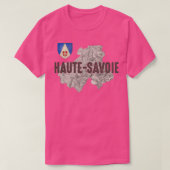 Haute Savoie 74 Department Ancient Map Alps Skiing Tシャツ (デザイン正面)