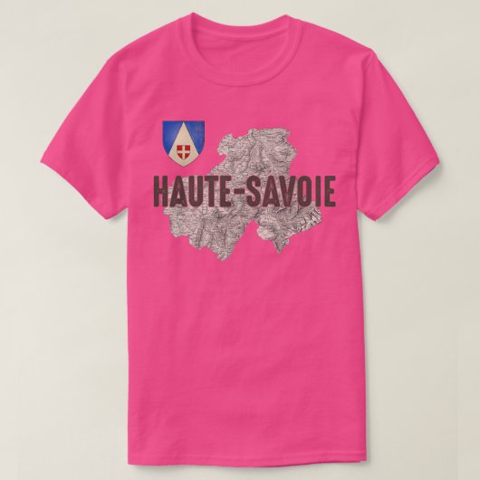 Haute Savoie 74 Department Ancient Map Alps Skiing Tシャツ (デザイン正面)