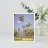Havana Cuba Green Palm Trees & Architecture ポストカード (スタンド正面)