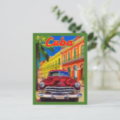 Havana Cuba Retro Travel – Colonial Old Car ポストカード (スタンド正面)