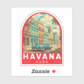 Havana Cuba Travel Art Emblem シール (シート)