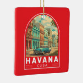 Havana Cuba Travel Art Emblem セラミックオーナメント (右)