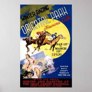 Havana Horse Racing Vintage Travel Poster ポスター