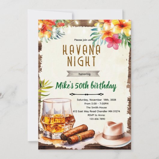 Havana night party invitation 招待状 (正面)