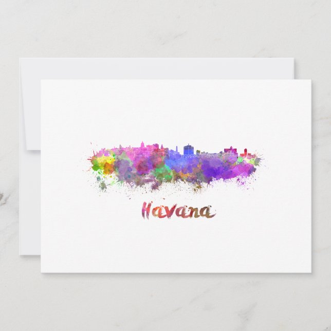 Havana skyline in watercolor (正面)