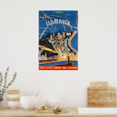 Havana Travel Poster Cuban Art Cuba Print ポスター (キッチン)