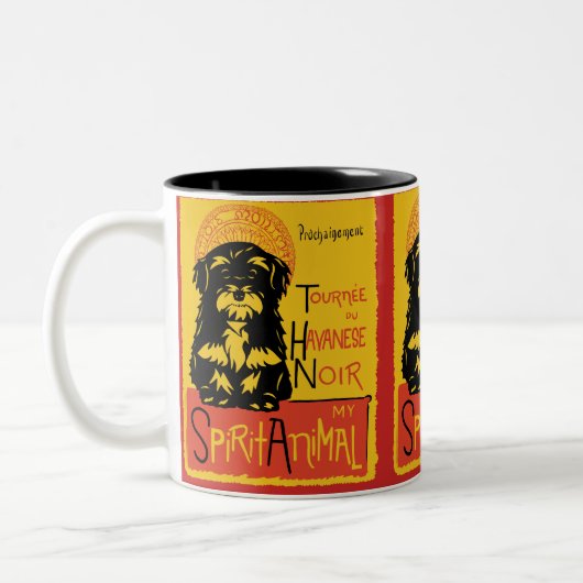 Havaneseかわいい犬のコーヒー・マグ ツートーンマグカップ (左)