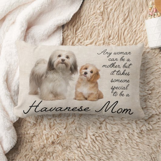 Havaneseのお母さんの枕 ランバークッション (ブランケット)