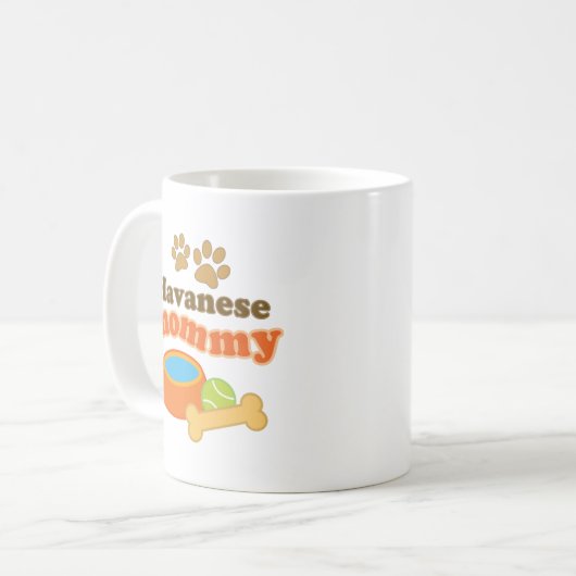 Havaneseのお母さん犬の品種ギフト コーヒーマグカップ (正面左)