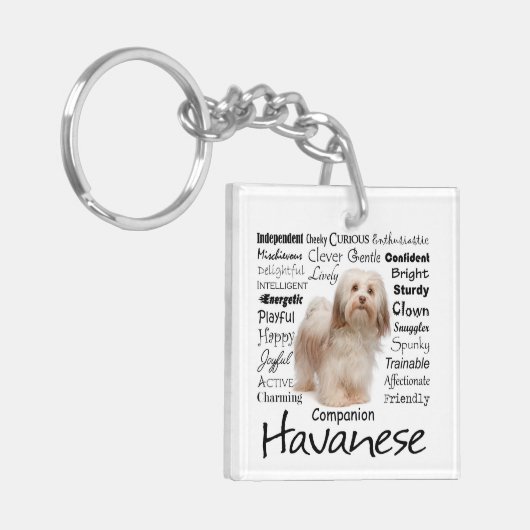Havaneseの特性Keychain キーホルダー (正面左)