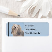 Havaneseの(銀製の)絵画-かわいい元の犬の芸術 ラベル (インサイチュ)