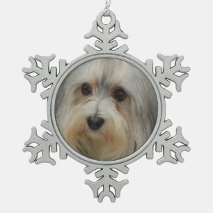 Havanese犬 スノーフレークピューターオーナメント