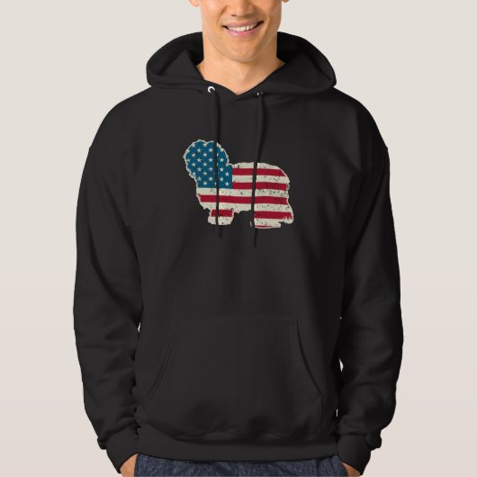 Havanese 4th of July Men Women USA American Flag D パーカ (正面)