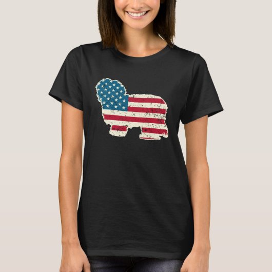 Havanese 4th of July Men Women USA American Flag D Tシャツ (正面)
