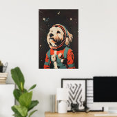 Havanese Astronaut Poster, Havanese Retro Print ポスター (ホームオフィス)