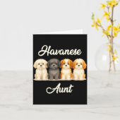 Havanese Aunt Cute Dog Lover Gift Funny Women Pupp カード (黄色い花)