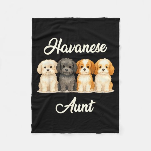 Havanese Aunt Cute Dog Lover Gift Funny Women Pupp フリースブランケット (正面)