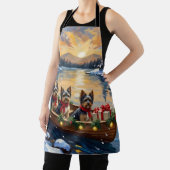 Havanese Christmas Boat Holiday エプロン (インサイチュ)