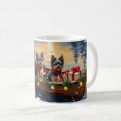 Havanese Christmas Boat Holiday コーヒーマグカップ (正面右)
