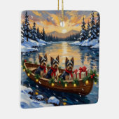 Havanese Christmas Boat Holiday セラミックオーナメント (右)