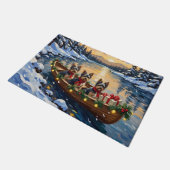 Havanese Christmas Boat Holiday ドアマット (アングル)