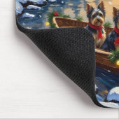 Havanese Christmas Boat Holiday マウスパッド (コーナー)