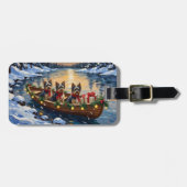 Havanese Christmas Boat Holiday ラゲッジタグ (正面横)