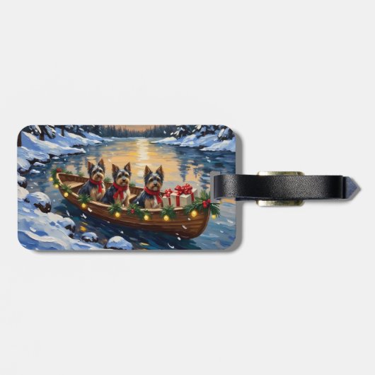 Havanese Christmas Boat Holiday ラゲッジタグ (裏面横)