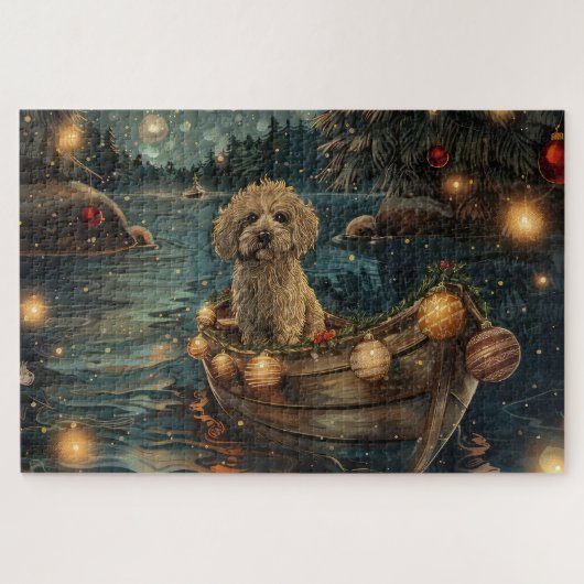 Havanese Christmas Festive Voyage ジグソーパズル (横)
