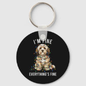 Havanese Christmas I'm Fine Everything Is Fine  キーホルダー (正面)